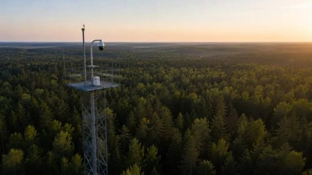 System kamer i monitoring w ochronie przeciwpożarowej lasów Nadleśnictwa Koło