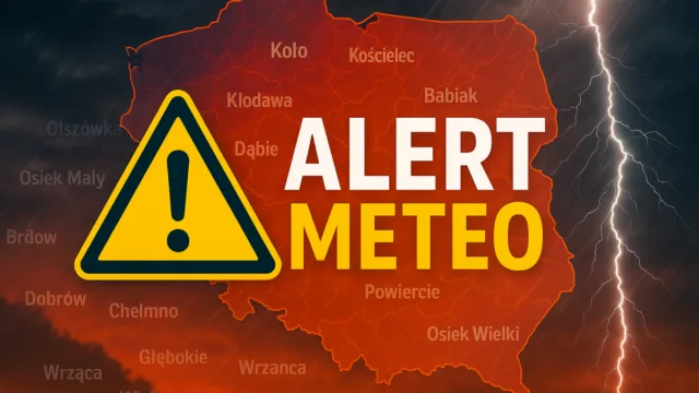ostrzeżenie IMGW powiat kolski burze wiatr opady